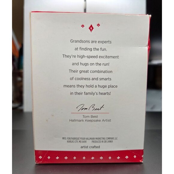 Hallmark Keepsake 2015 Grandson Polar Bear Blue Christmas Tree Ornament - Picture 9 of 12